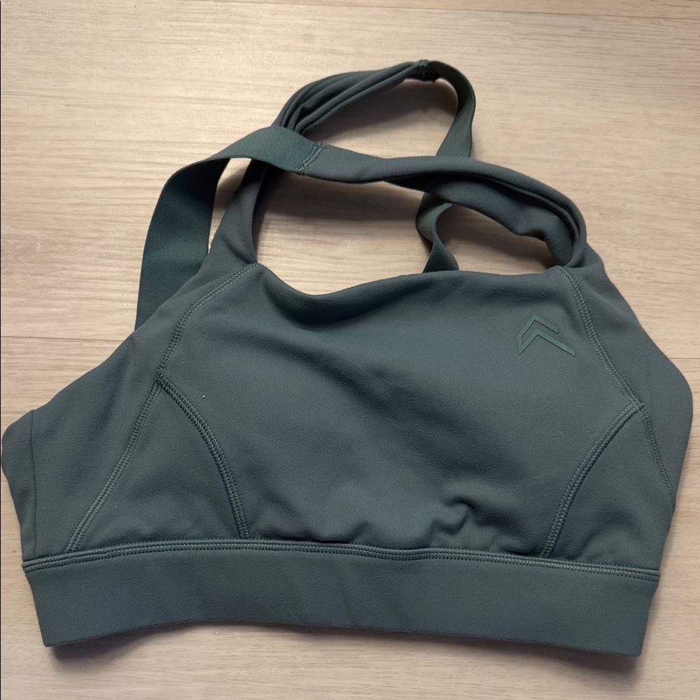 Oner Active Olive Green Strappy Sports Bra